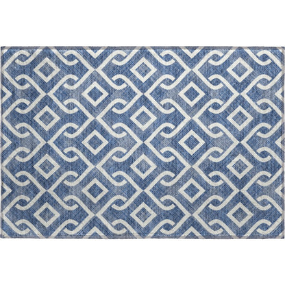Premium Machine Washable Mayfield  Navy 1'8" x 2'6" Rug