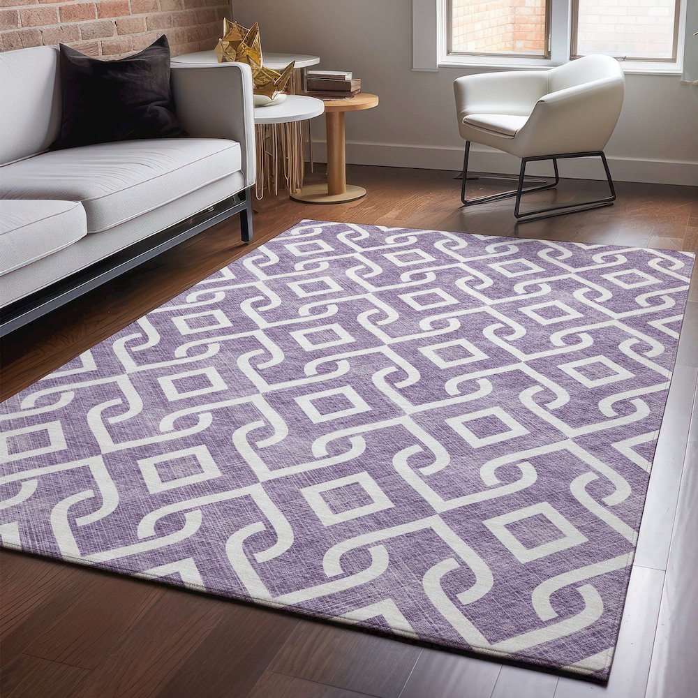 Premium Machine Washable Mayfield  Purple 2'6" x 3'10" Rug