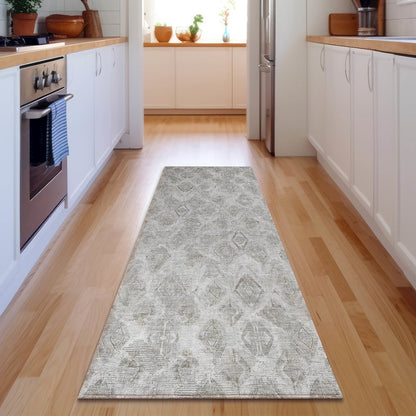Premium Machine Washable Mayfield  Silver 2'3" x 7'6" Runner Rug