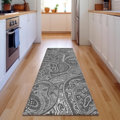 Premium Machine Washable Mayfield  Gray 2'3" x 7'6" Runner Rug
