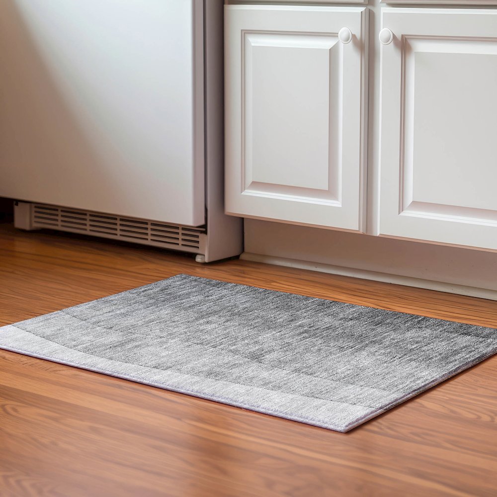 Premium Machine Washable Mayfield  Gray 1'8" x 2'6" Rug