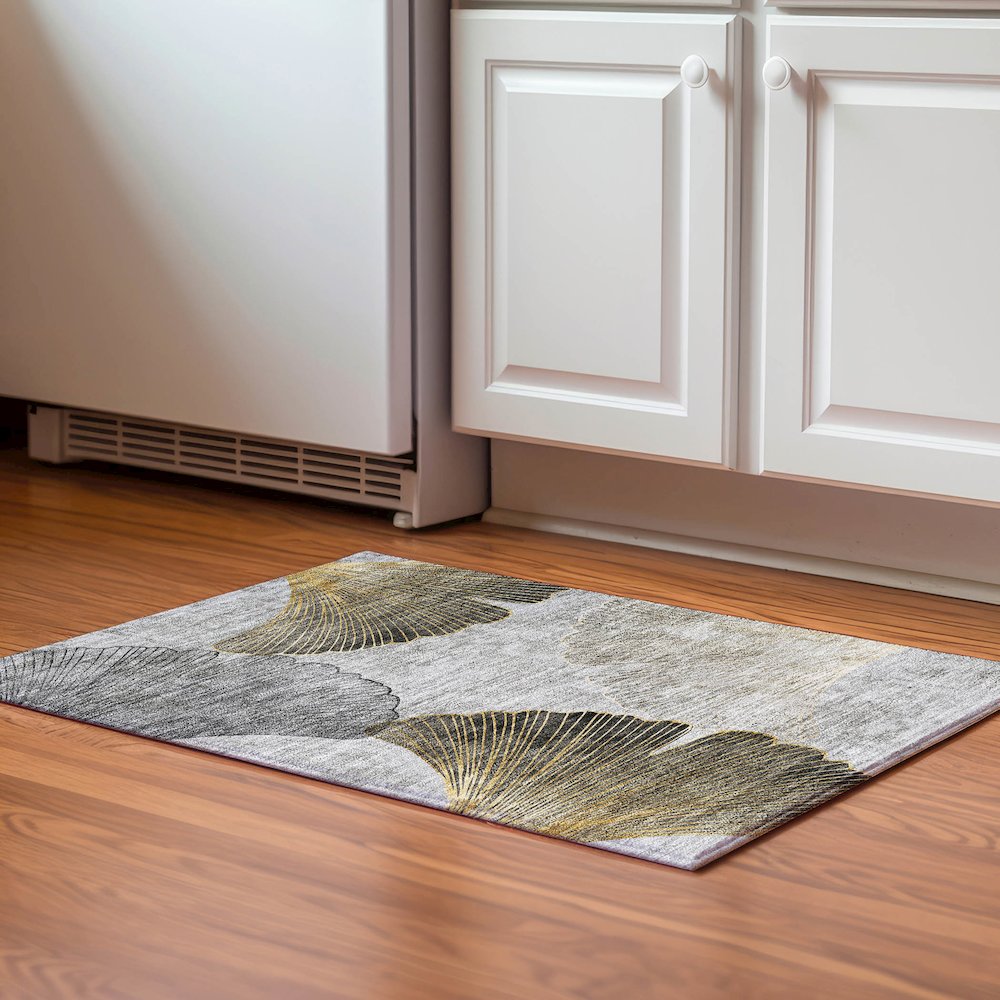 Premium Machine Washable Mayfield  Gray 1'8" x 2'6" Rug