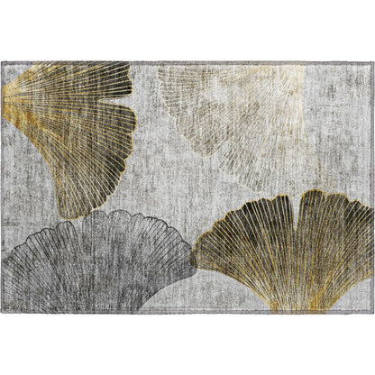 Premium Machine Washable Mayfield  Gray 1'8" x 2'6" Rug