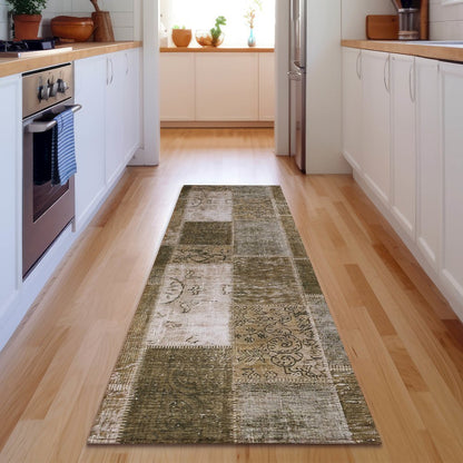 Premium Machine Washable Mayfield  Brown 2'3" x 7'6" Runner Rug