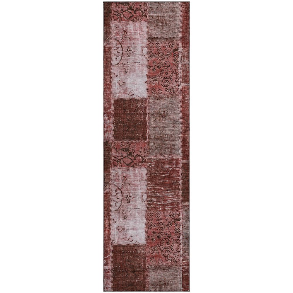Premium Machine Washable Mayfield  Burgundy 2'3" x 7'6" Runner Rug