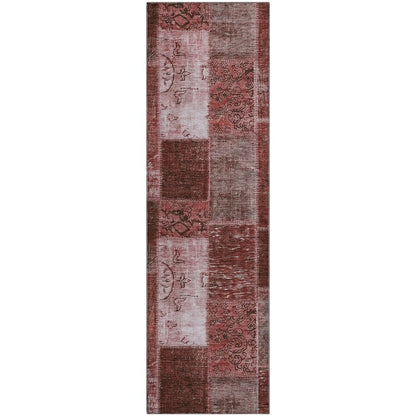 Premium Machine Washable Mayfield  Burgundy 2'3" x 7'6" Runner Rug