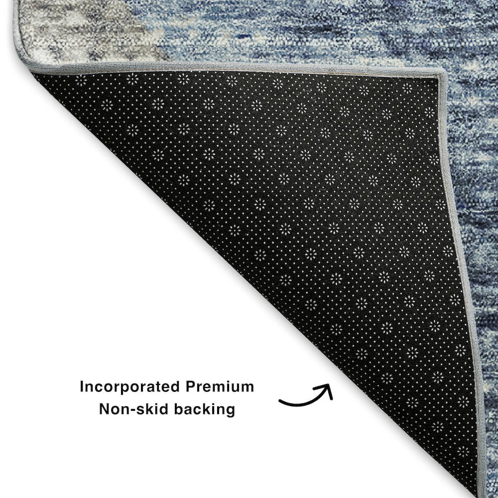 Premium Machine Washable Mayfield  Blue 1'8" x 2'6" Rug