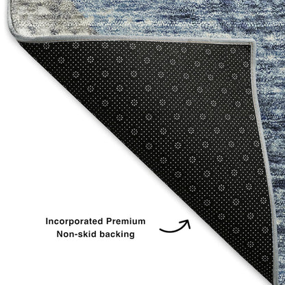 Premium Machine Washable Mayfield  Blue 1'8" x 2'6" Rug