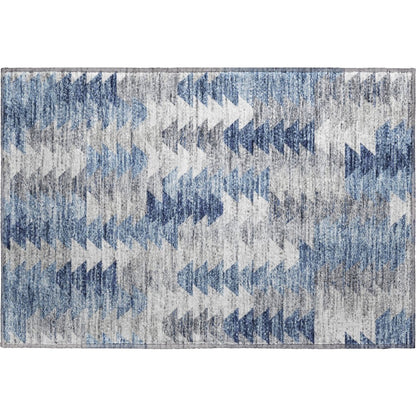 Premium Machine Washable Mayfield  Blue 1'8" x 2'6" Rug