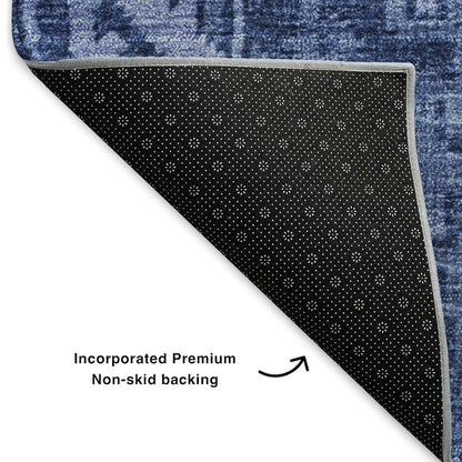 Premium Machine Washable Mayfield  Navy 1'8" x 2'6" Rug