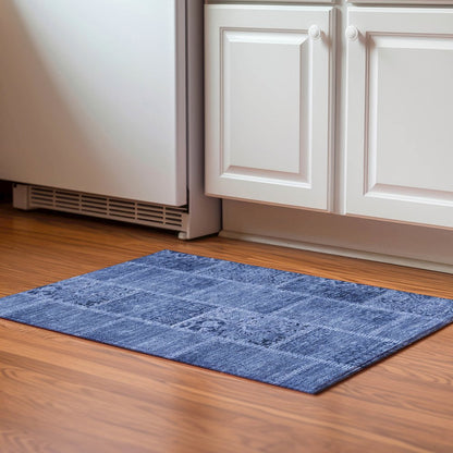 Premium Machine Washable Mayfield  Navy 1'8" x 2'6" Rug