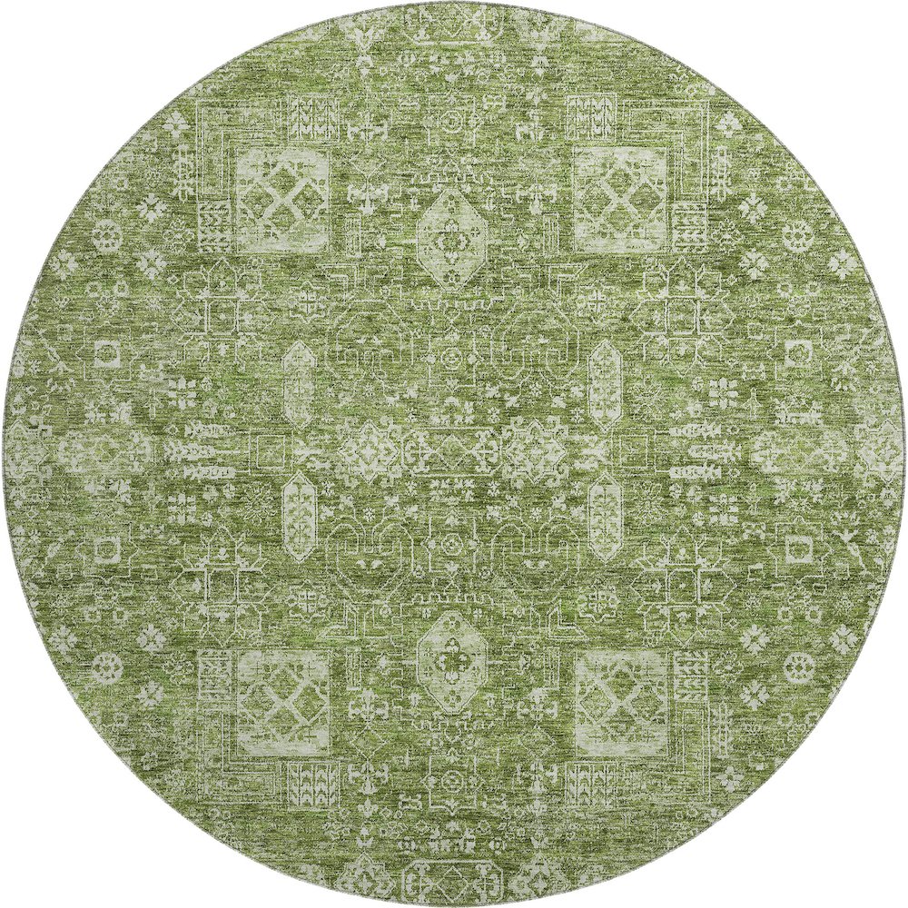 Premium Machine Washable Mayfield  Aloe 8' x 8' Round Rug