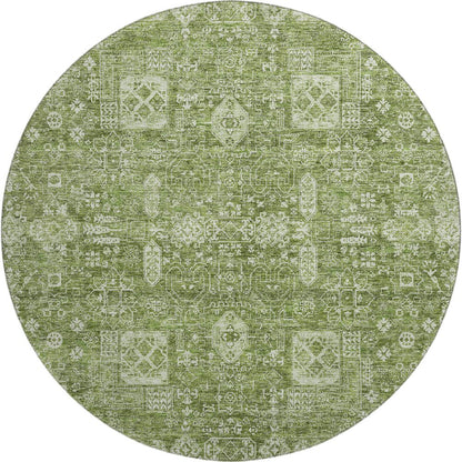 Premium Machine Washable Mayfield  Aloe 8' x 8' Round Rug