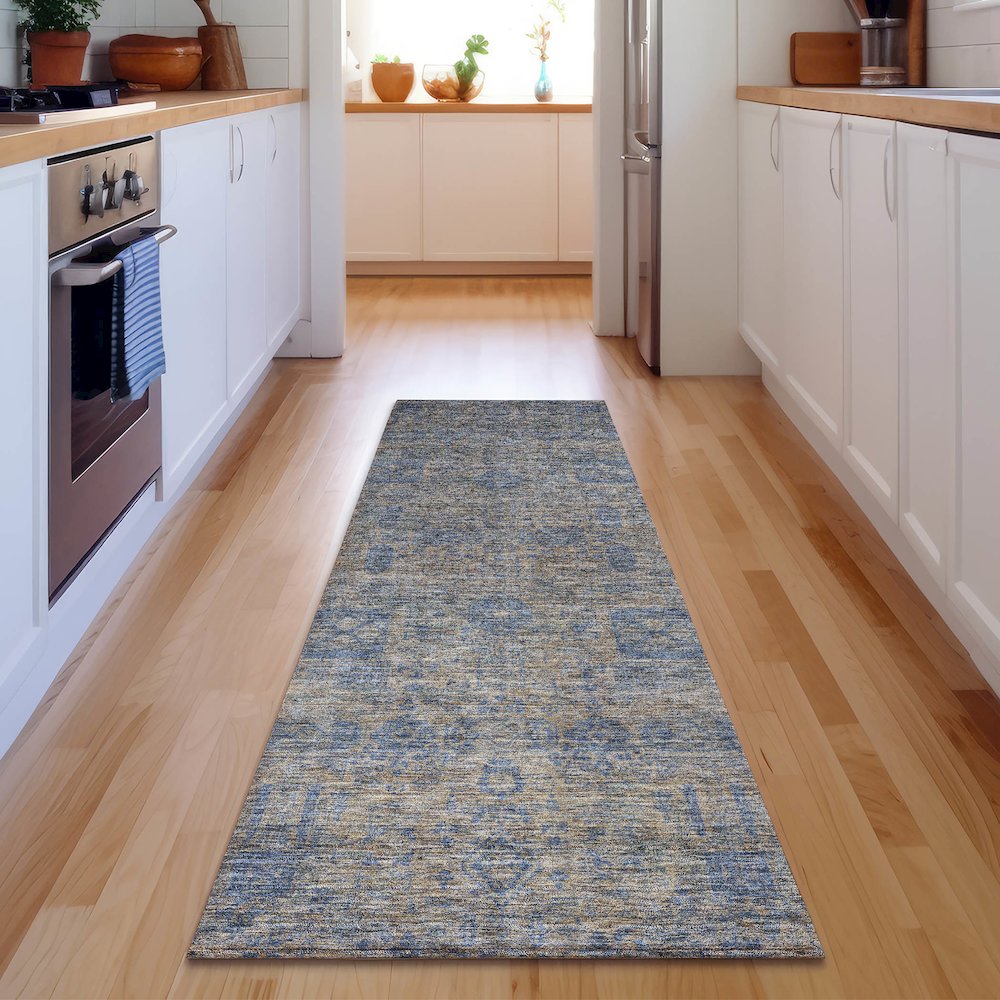 Premium Machine Washable Mayfield  Khaki 2'3" x 7'6" Runner Rug