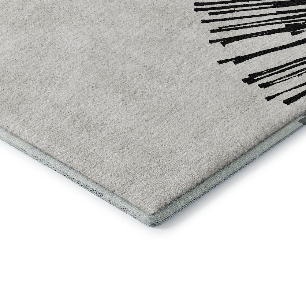 Premium Machine Washable Mayfield  Black 1'8" x 2'6" Rug