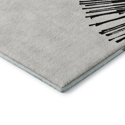 Premium Machine Washable Mayfield  Black 1'8" x 2'6" Rug