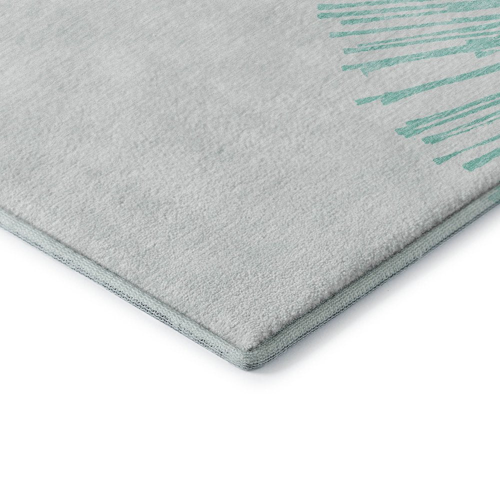 Premium Machine Washable Mayfield  Teal 1'8" x 2'6" Rug