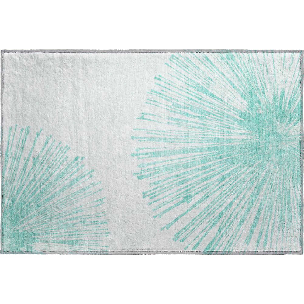 Premium Machine Washable Mayfield  Teal 1'8" x 2'6" Rug