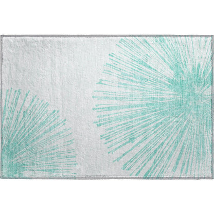 Premium Machine Washable Mayfield  Teal 1'8" x 2'6" Rug