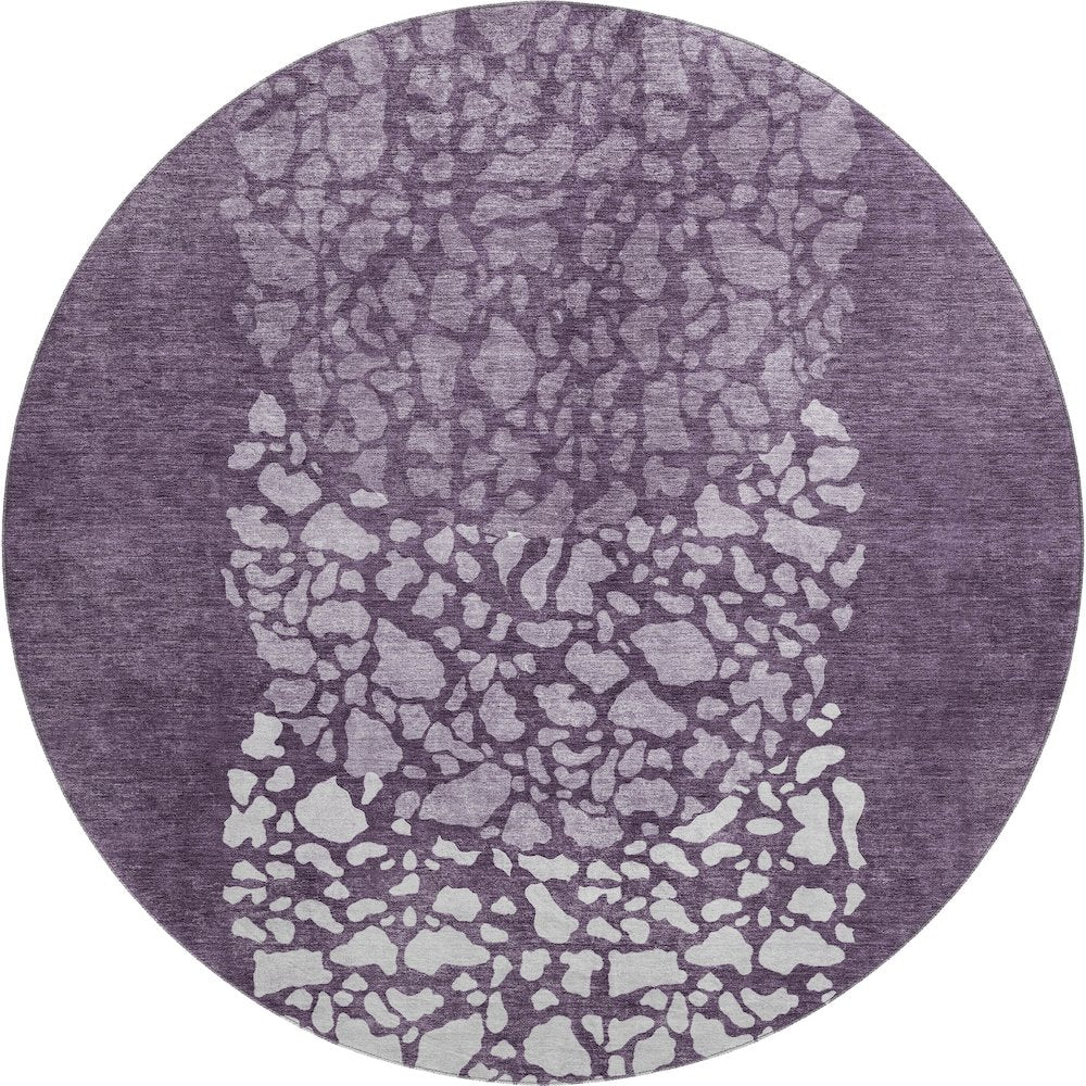 Premium Machine Washable Mayfield  Eggplant 8' x 8' Round Rug