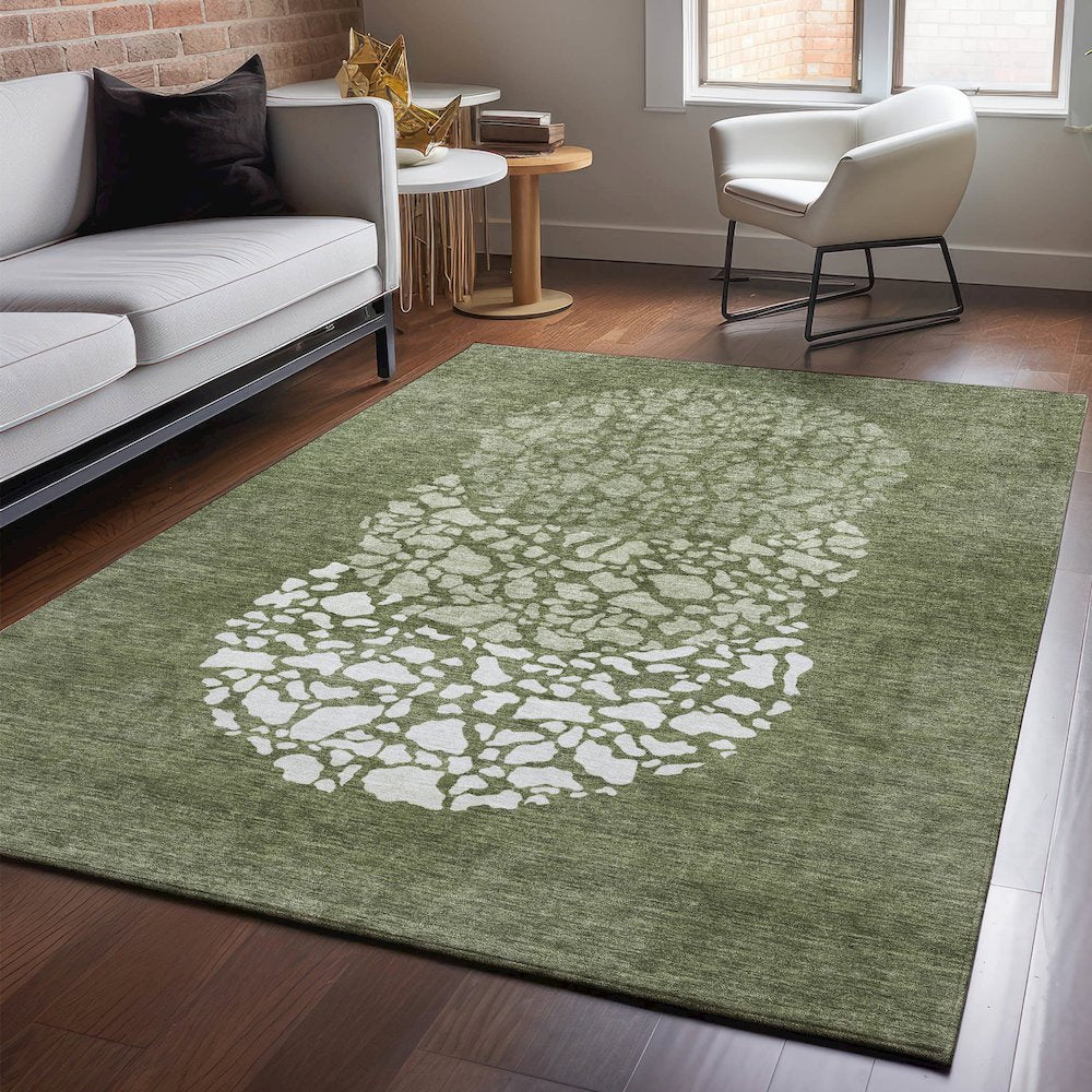 Premium Machine Washable Mayfield  Olive 2'6" x 3'10" Rug