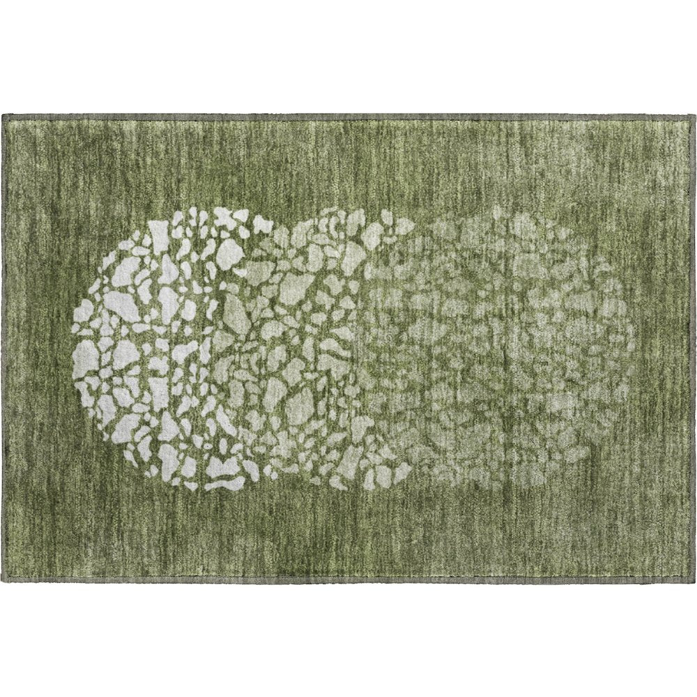 Premium Machine Washable Mayfield  Olive 1'8" x 2'6" Rug