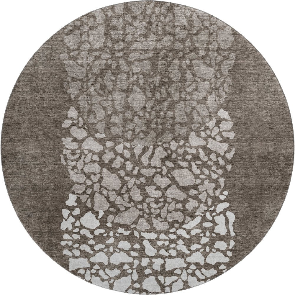Premium Machine Washable Mayfield  Taupe 8' x 8' Round Rug