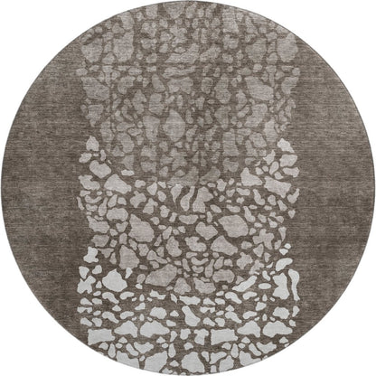Premium Machine Washable Mayfield  Taupe 8' x 8' Round Rug