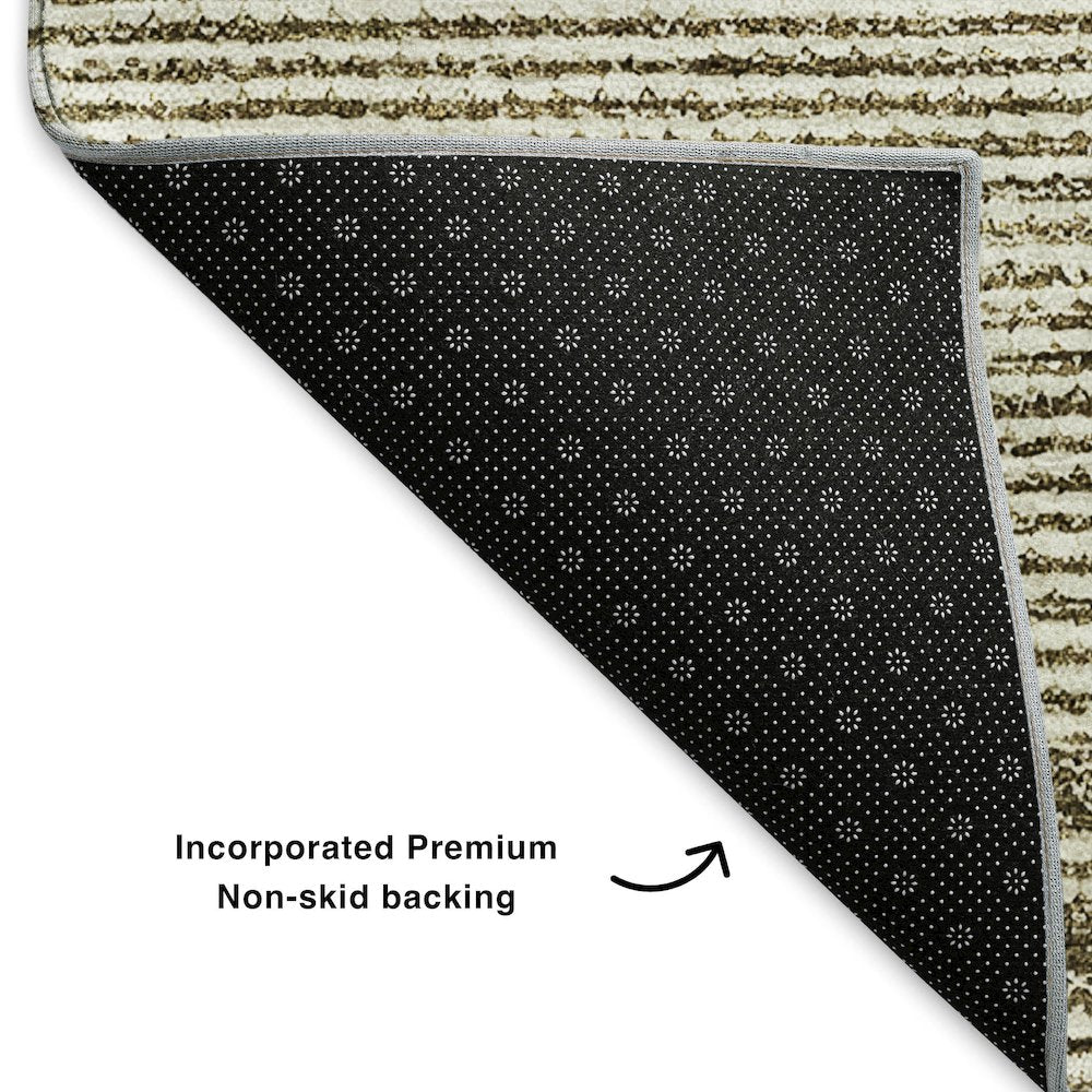 Premium Machine Washable Mayfield  Coffee 1'8" x 2'6" Rug