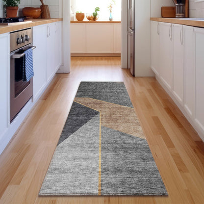 Premium Machine Washable Mayfield  Charcoal 2'3" x 7'6" Runner Rug