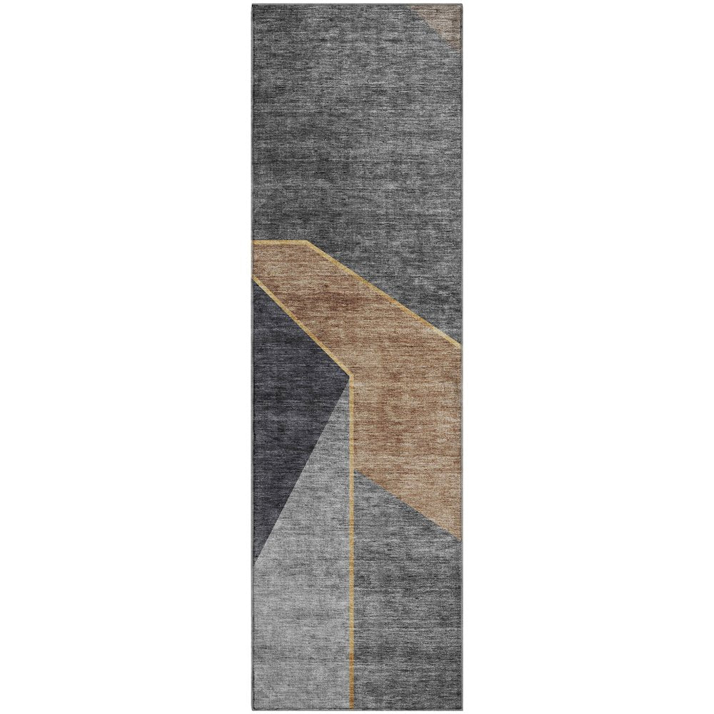 Premium Machine Washable Mayfield  Charcoal 2'3" x 7'6" Runner Rug
