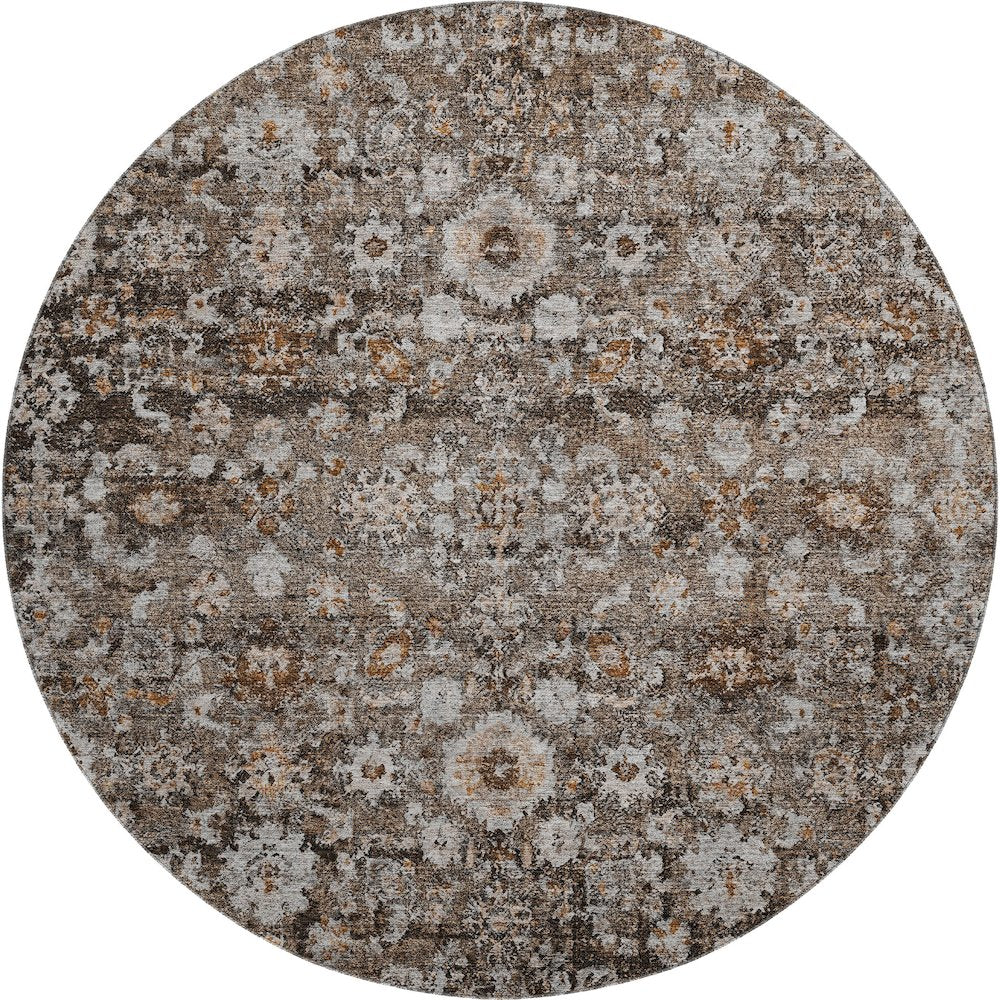 Premium Machine Washable Mayfield  Fudge 8' x 8' Round Rug