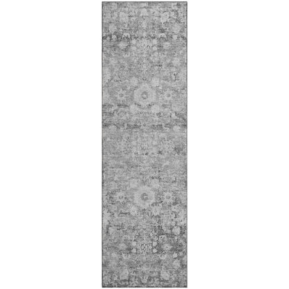 Premium Machine Washable Mayfield  Silver 2'3" x 7'6" Runner Rug
