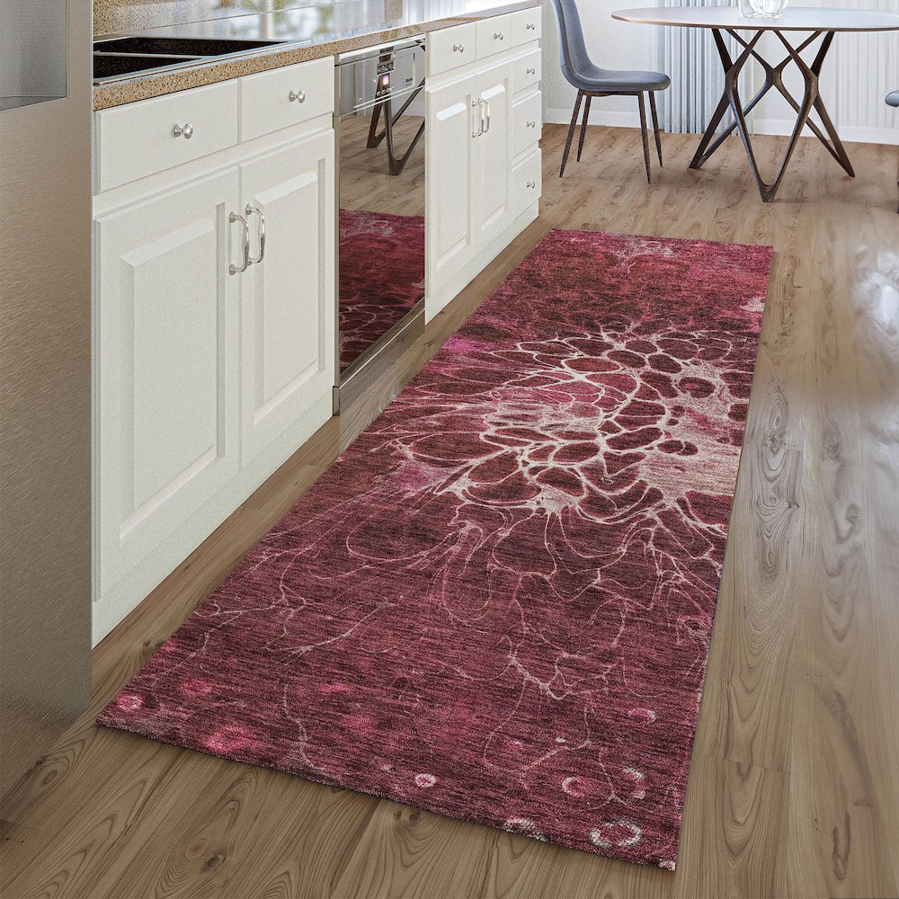 Premium Machine Washable Mayfield AMF652 Merlot 2'3" x 7'6" Runner Rug