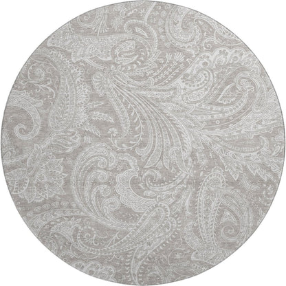 Premium Machine Washable Mayfield AMF654 Taupe 8' x 8' Round Rug