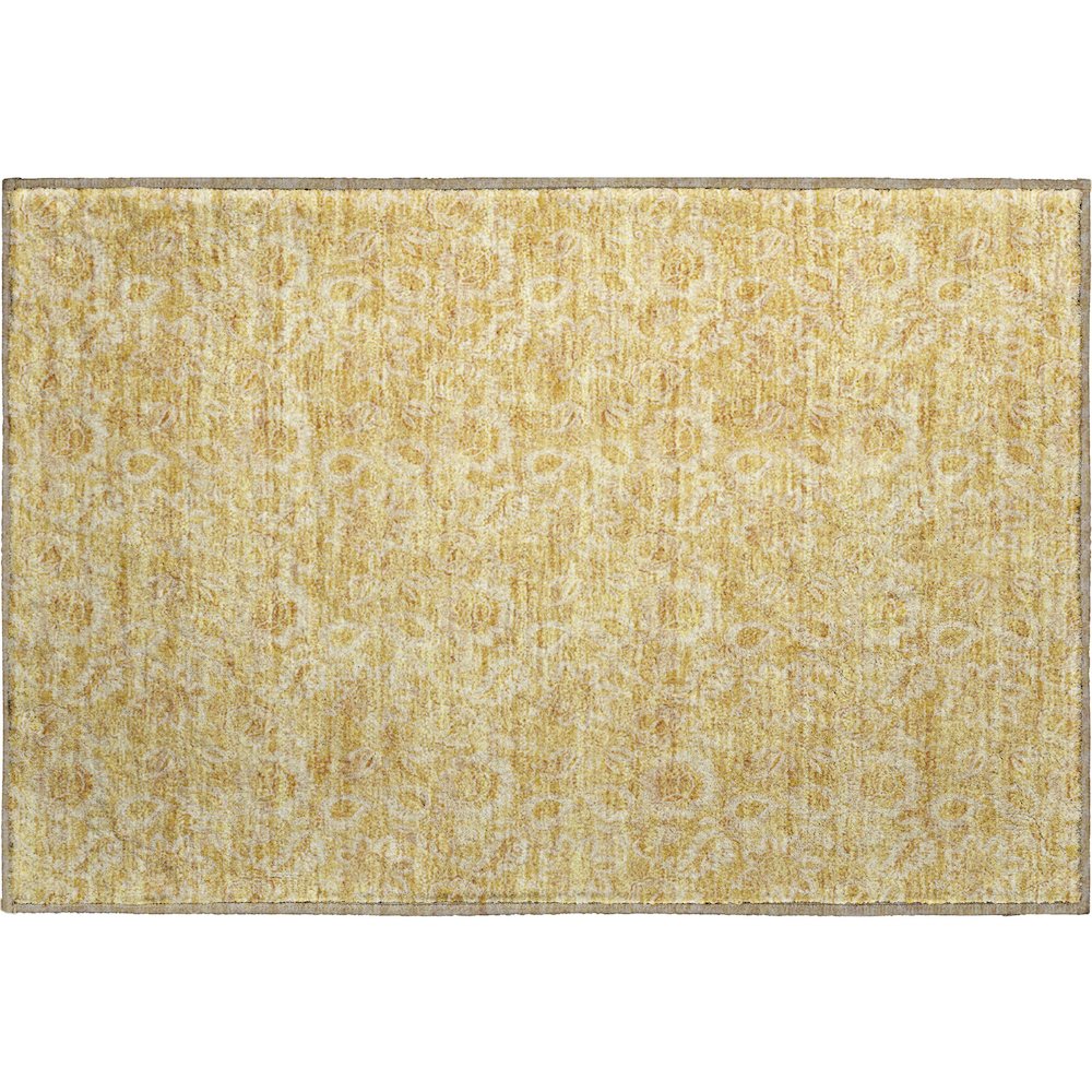 Premium Machine Washable Mayfield AMF661 Gold 1'8" x 2'6" Rug