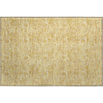 Premium Machine Washable Mayfield AMF661 Gold 1'8" x 2'6" Rug