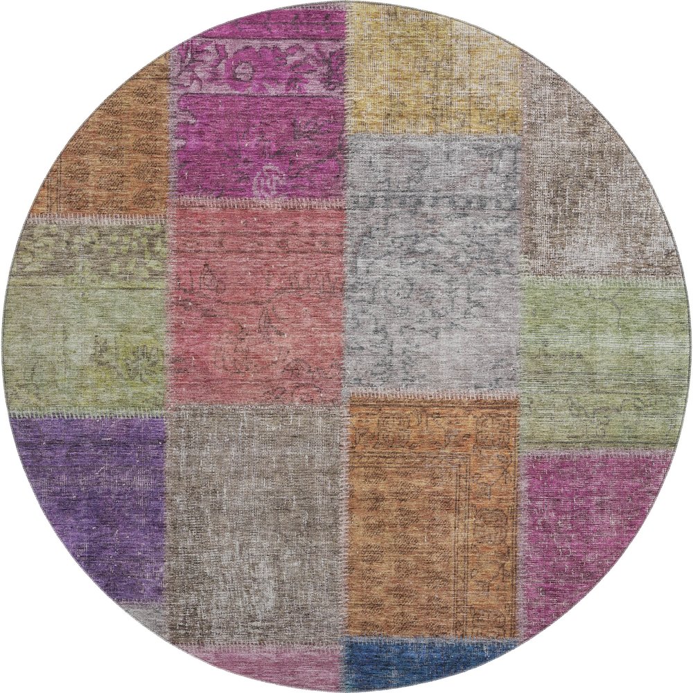 Premium Machine Washable Mayfield AMF663 Copper 8' x 8' Round Rug