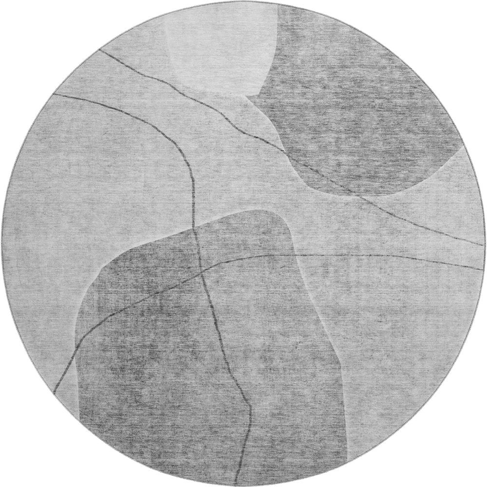 Premium Machine Washable Mayfield AMF672 Gray 8' x 8' Round Rug