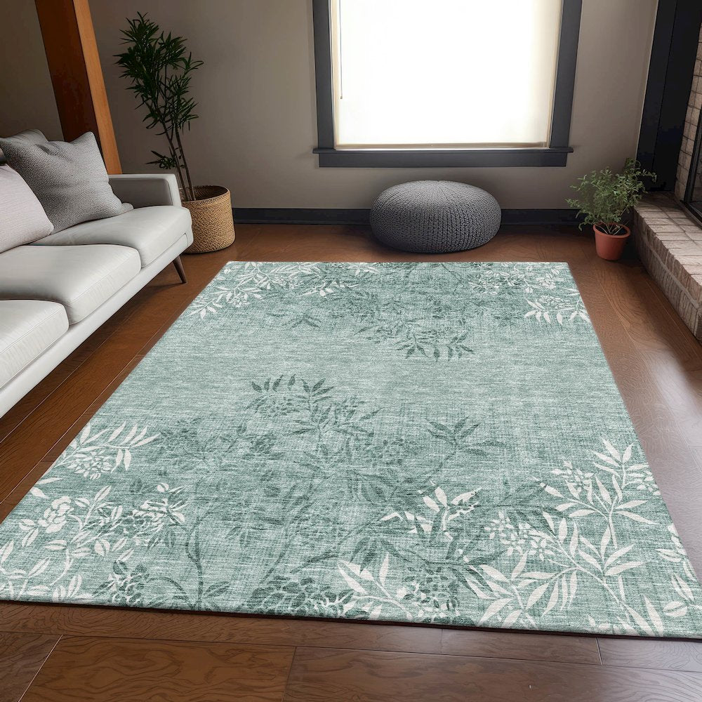 Premium Machine Washable Mayfield AMF673 Sage 2'6" x 3'10" Rug