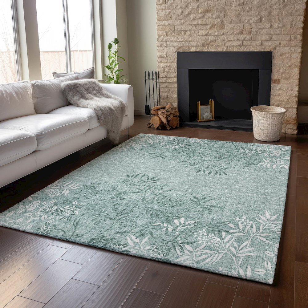 Premium Machine Washable Mayfield AMF673 Sage 2'6" x 3'10" Rug