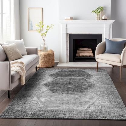 Premium Machine Washable Mayfield AMF679 Gray 2'6" x 3'10" Rug