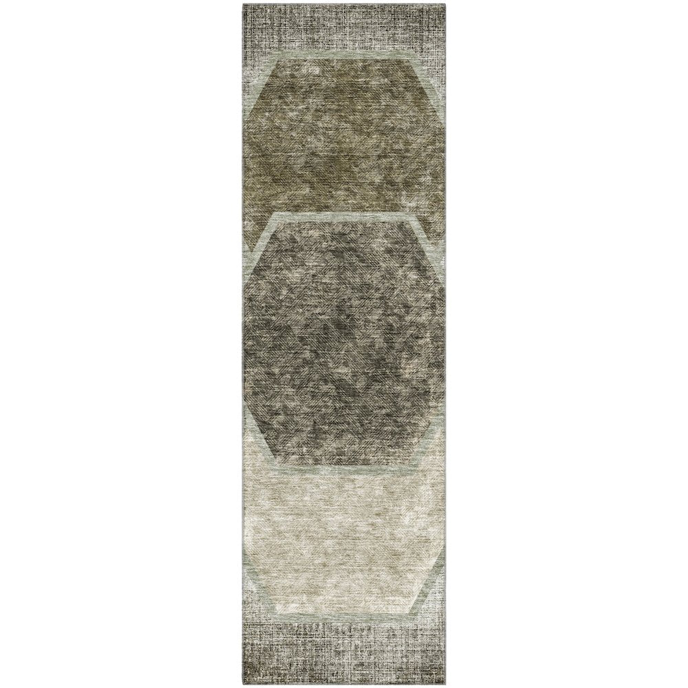 Premium Machine Washable Mayfield AMF679 Taupe 2'3" x 7'6" Runner Rug