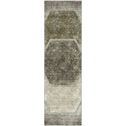 Premium Machine Washable Mayfield AMF679 Taupe 2'3" x 7'6" Runner Rug