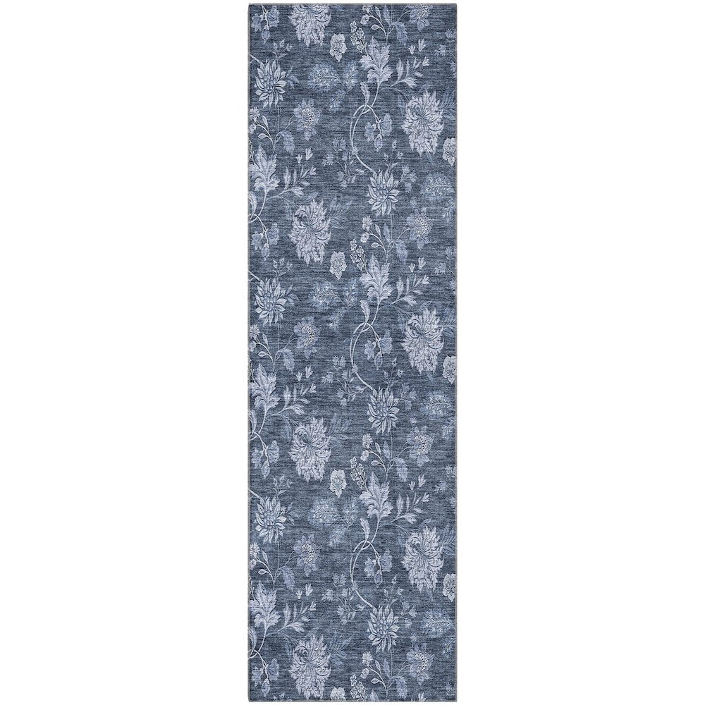 Premium Machine Washable Mayfield AMF680 Blue 2'3" x 7'6" Runner Rug