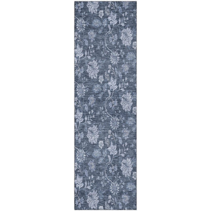 Premium Machine Washable Mayfield AMF680 Blue 2'3" x 7'6" Runner Rug