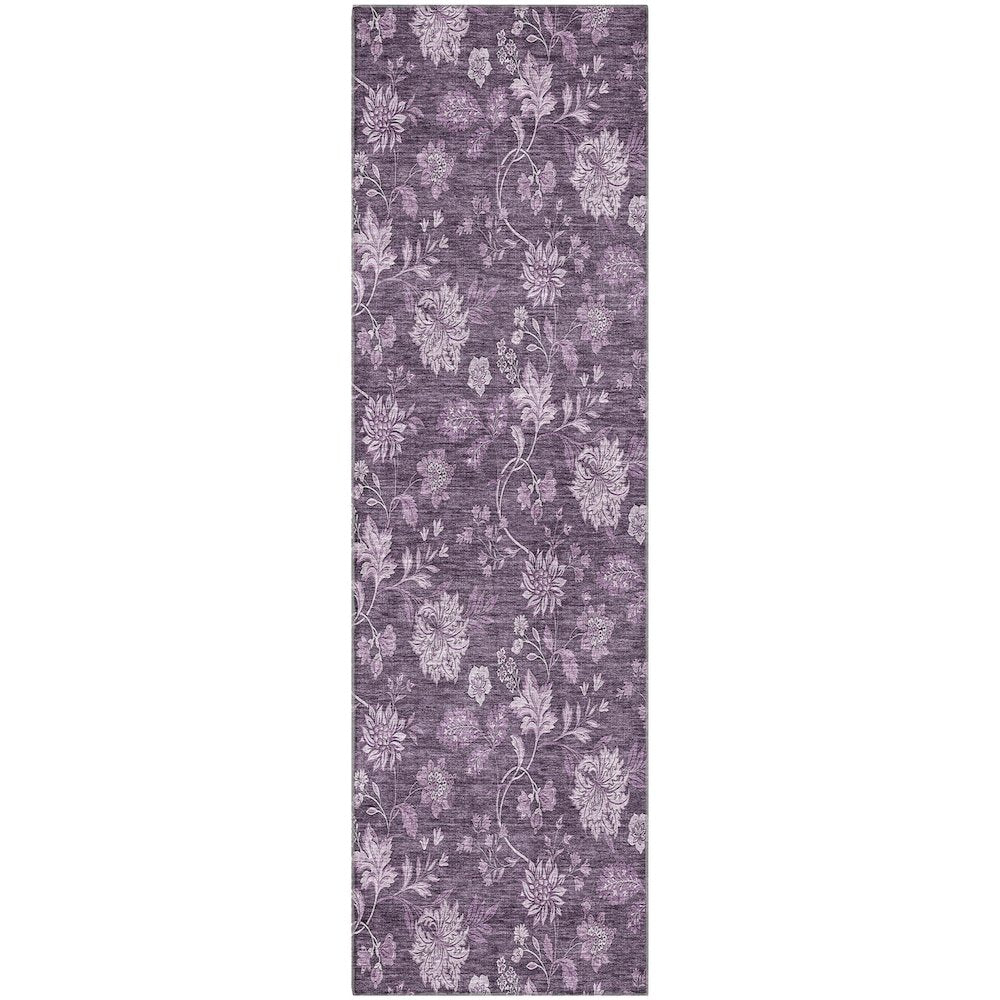 Premium Machine Washable Mayfield AMF680 Plum 2'3" x 7'6" Runner Rug