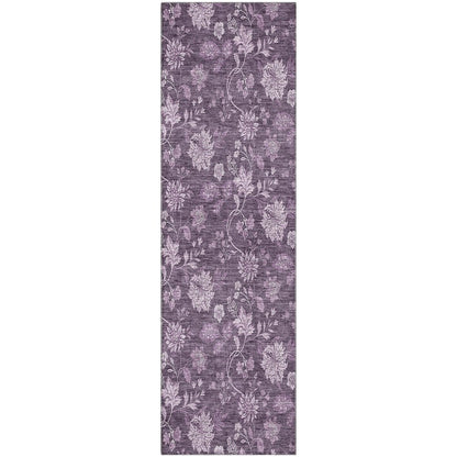 Premium Machine Washable Mayfield AMF680 Plum 2'3" x 7'6" Runner Rug