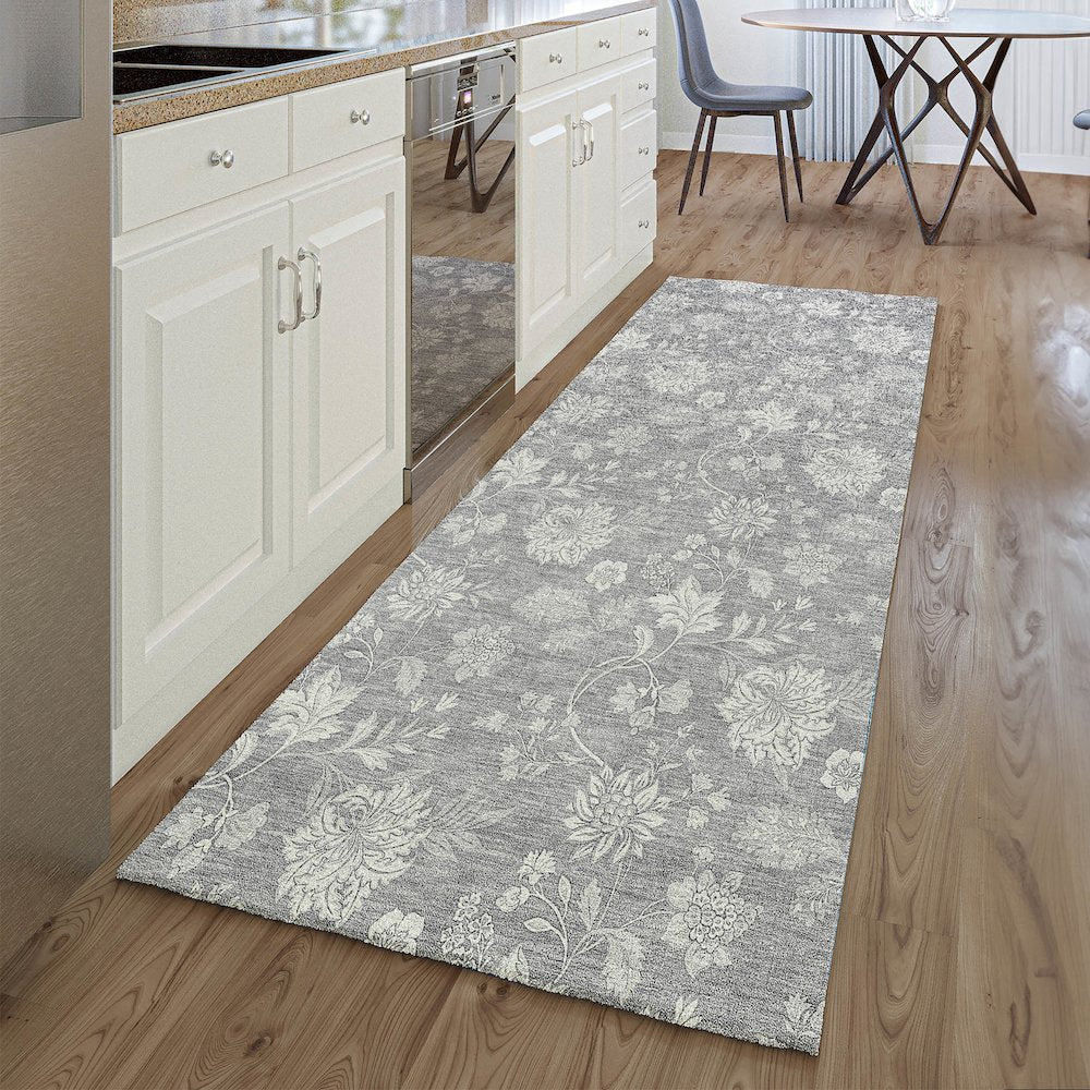 Premium Machine Washable Mayfield AMF681 Gray 2'3" x 7'6" Runner Rug