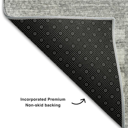 Premium Machine Washable Mayfield AMF686 Silver 1'8" x 2'6" Rug